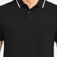 Men's Solid Black Polo T-Shirt - deatil View