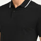 Men's Solid Black Polo T-Shirt - deatil View