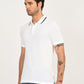 Men's Solid White Slim Fit Polo T-shirt - side View