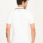Men's Solid White Slim Fit Polo T-shirt - back View
