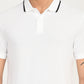 Men's Solid White Slim Fit Polo T-shirt - deatil View