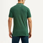 Men's Solid Dark Green Polo T-Shirt - Back View