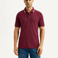 Men's Solid Maroon Polo T-Shirt - Front View