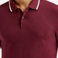 Men's Solid Maroon Polo T-Shirt - Detail View