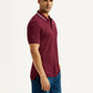 Men's Solid Maroon Polo T-Shirt - Side View