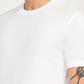 Men's Solid White Slim Fit T-Shirt - deatil View
