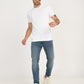 Men's Solid White Slim Fit T-Shirt - 6 View