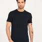 Men's Solid Black Slim Fit T-Shirt - frount View
