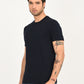 Men's Solid Black Slim Fit T-Shirt - side View