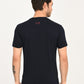 Men's Solid Black Slim Fit T-Shirt - back View