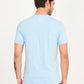 Men's Solid Light Blue Crew Neck T-Shirt - back View