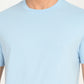 Men's Solid Light Blue Crew Neck T-Shirt - deatil View
