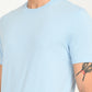 Men's Solid Light Blue Crew Neck T-Shirt - deatil View