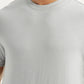 Men's Solid Light Grey Crew Neck T-shirt - Detail View