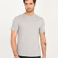 Men's Solid Light Grey Crew Neck T-shirt - frount View