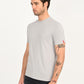Men's Solid Light Grey Crew Neck T-shirt - side View