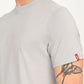 Men's Solid Light Grey Crew Neck T-shirt - deatil View