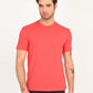 Men's Solid Coral Crew Neck T-Shirt - frount View
