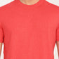 Men's Solid Coral Crew Neck T-Shirt - deatil View