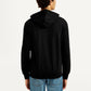 Men's Solid Black Hooded Sweatshirt - Back View