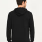Men's Solid Black Hooded Sweatshirt - back View