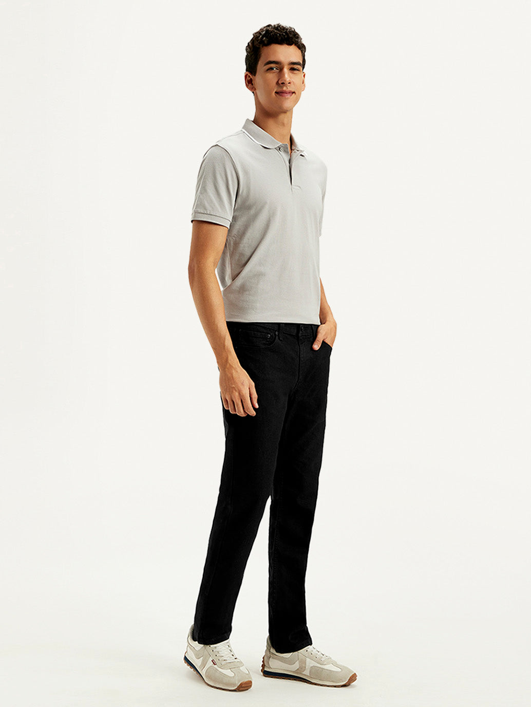 Men's 511 Black Slim Fit Mid Rise Jeans - Side View