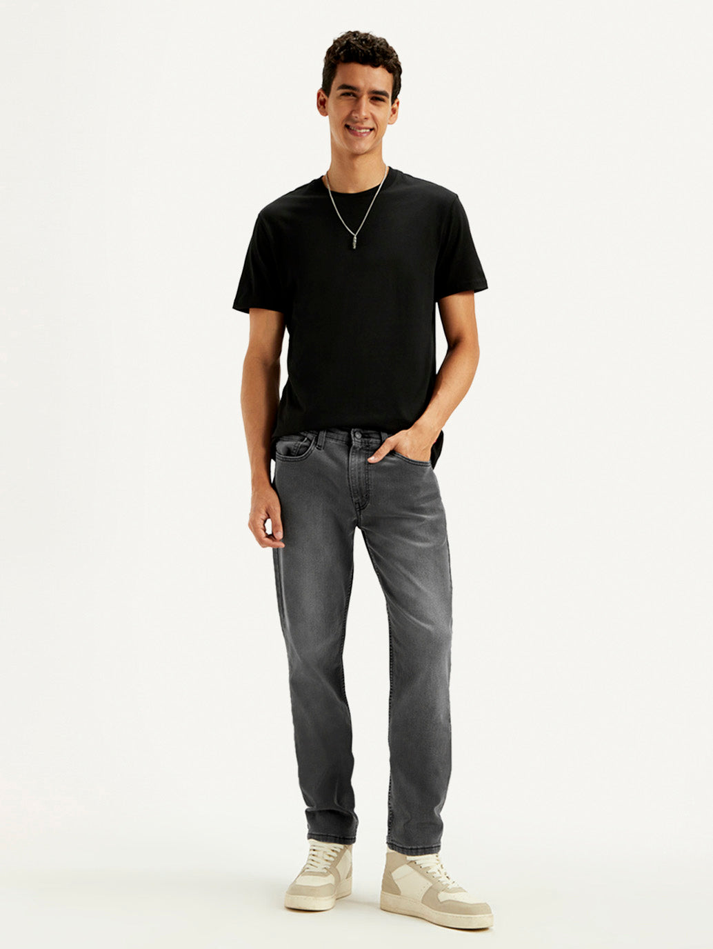 Men's 511 Charcoal Grey Slim Fit Mid Rise Jeans - Styleshot View