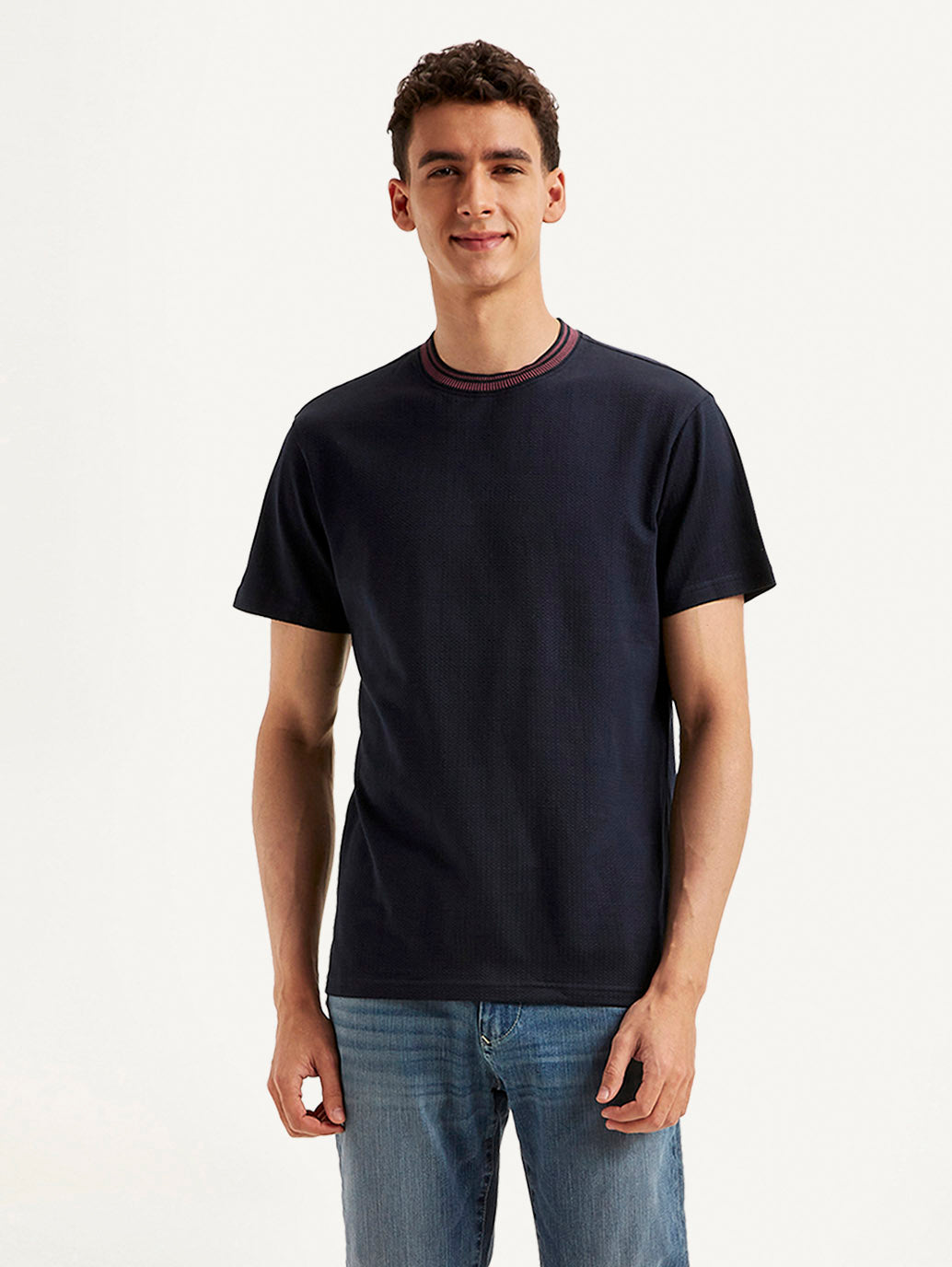 Men's Redloop Solid Slim Fit T-shirt - Front View