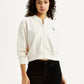 Women's Graphic Print Off White Collar Neck Sweatshirt - Styleshot View