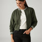 Women's Brand Logo Olive Crew Neck Sweatshirt - Styleshot View