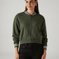 Women's Brand Logo Olive Crew Neck Sweatshirt - Front View