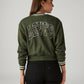 Women's Brand Logo Olive Crew Neck Sweatshirt - Back View