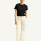 Women's 94 Cream Baggy Fit Mid Rise Jeans - Front View