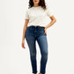 Women's Redloop Dark Blue Loose Fit High Rise Jeans - Styleshot View