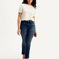 Women's Redloop Dark Blue Loose Fit High Rise Jeans - Front View