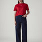 Women's Dark Indigo Loose Fit High Rise Redloop Jeans - Styleshot View
