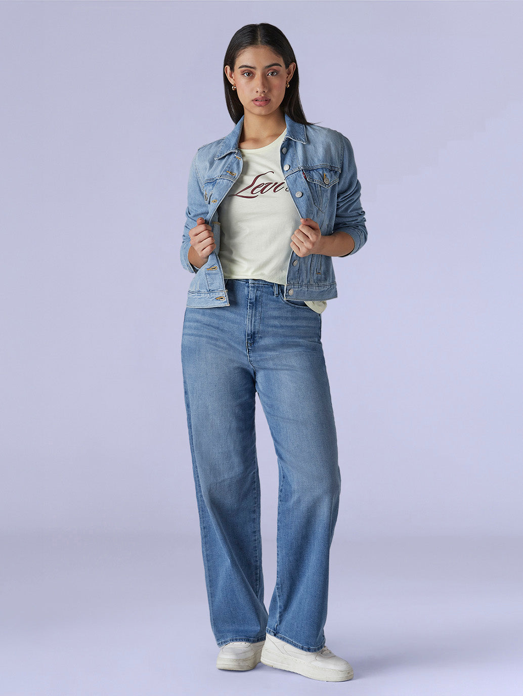 Women's Light Blue Loose Fit High Rise Redloop Jeans
