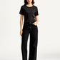 Women's Black Mile High Wide Leg Fit High Rise Jeans - Front View