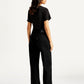 Women's Black Mile High Wide Leg Fit High Rise Jeans - Back View