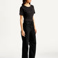 Women's Black Mile High Wide Leg Fit High Rise Jeans - Side View