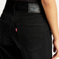 Women's Black Mile High Wide Leg Fit High Rise Jeans - Detail View