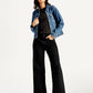 Women's Black Mile High Wide Leg Fit High Rise Jeans - Styleshot View
