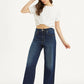 Women's Blue Mile High Wide Leg Fit High Rise Jeans - Styleshot View