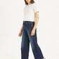 Women's Blue Mile High Wide Leg Fit High Rise Jeans - Side View