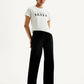 Women's Black Mile High Wide Leg Fit High Rise Jeans - Styleshot View