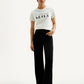 Women's Black Mile High Wide Leg Fit High Rise Jeans - Front View