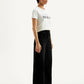 Women's Black Mile High Wide Leg Fit High Rise Jeans - Side View