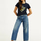 Women's Blue Baggy Dad Fit Mid Rise Jeans - Styleshot View