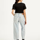 Women's Light Blue Baggy Dad Fit Mid Rise Jeans - Back View