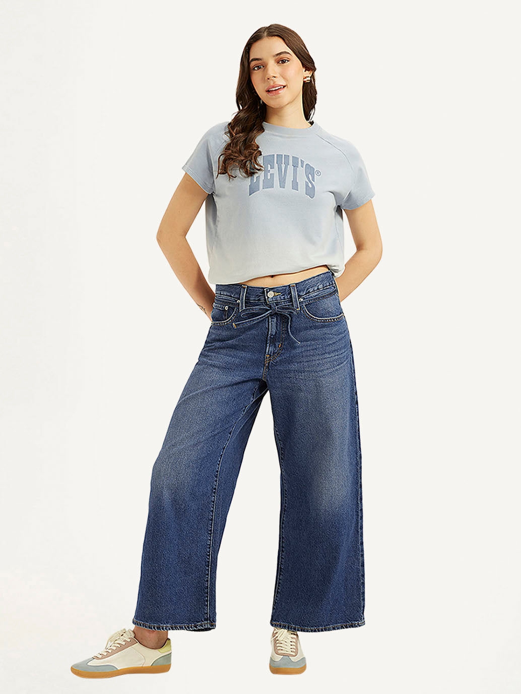 Women's Blue XL Straight Fit Mid Rise Jeans - Styleshot View